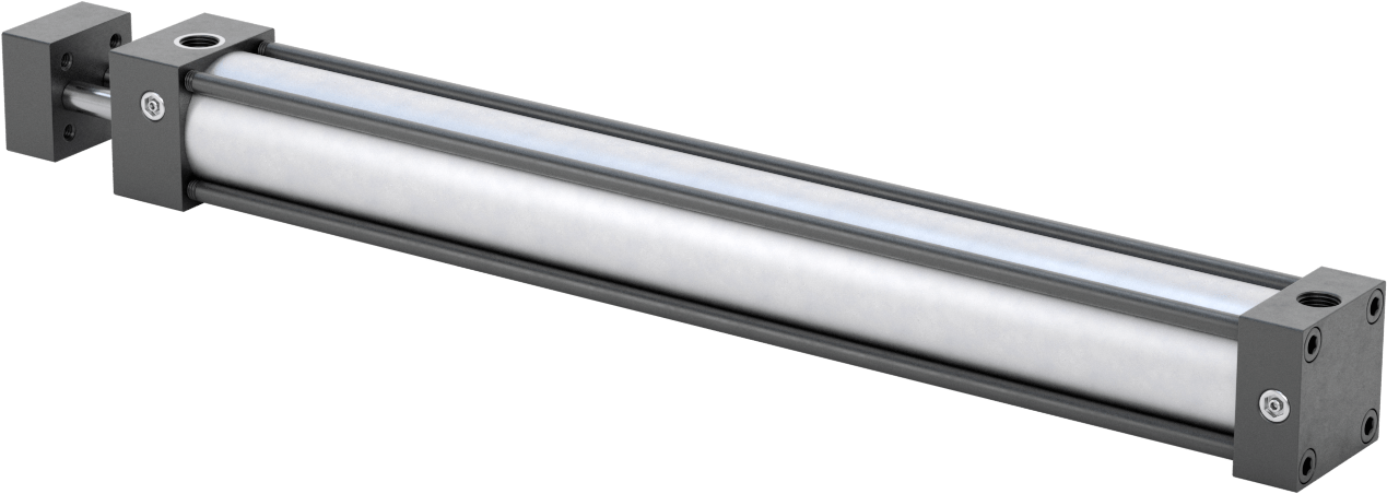 Dönmeyen NFPA Bağlantı Çubuğu Hava Silindiri, Çift Etkili, 1-1/8" Delik, 1-1/2" Genişlik, 11 inç Strok Uzunluğu