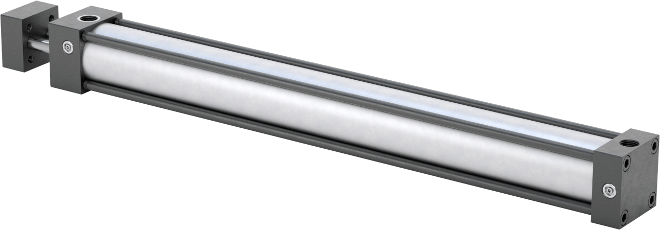 Dönmeyen NFPA Bağlantı Çubuğu Hava Silindiri, Çift Etkili, 1-1/8" Delik, 1-1/2" Genişlik, 12" Strok Uzunluğu