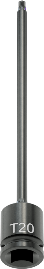 Uzun Uçlu Darbeli Torx Uç Soketi, 3/8" Kare Tahrik, T20 Tahrik Boyutu