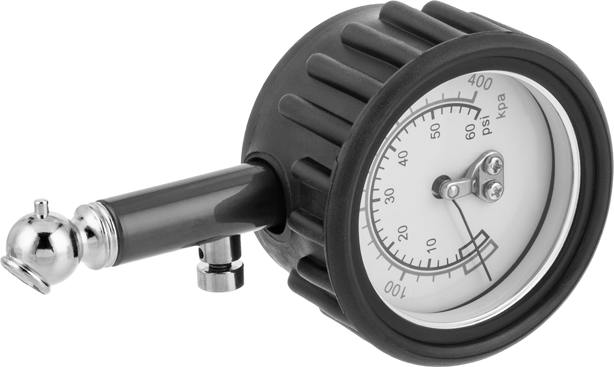 Kadranlı Lastik Basınç Ölçer, 1 Açılı Başlık, 0-60 PSI