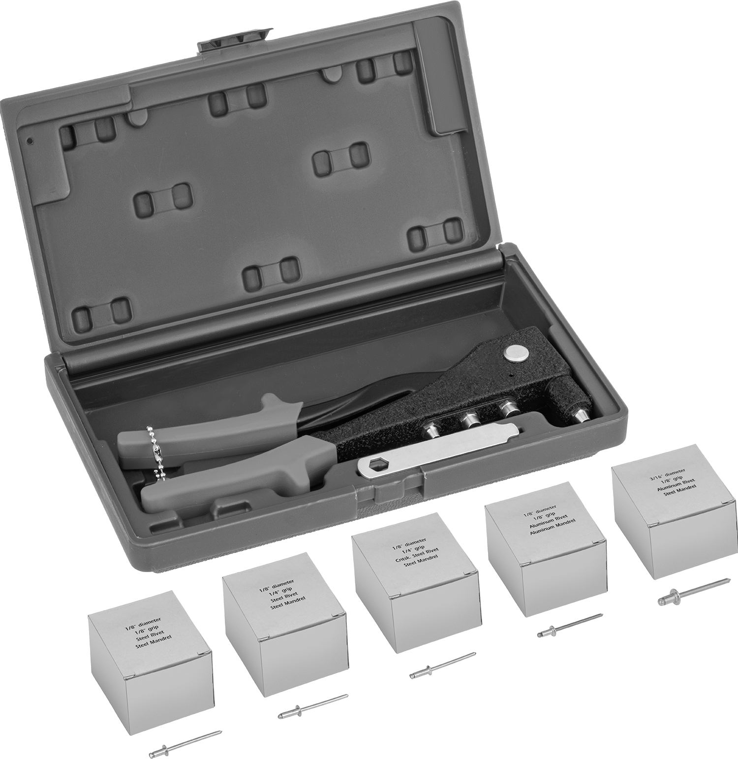Tool with Plastic Case and Rivets