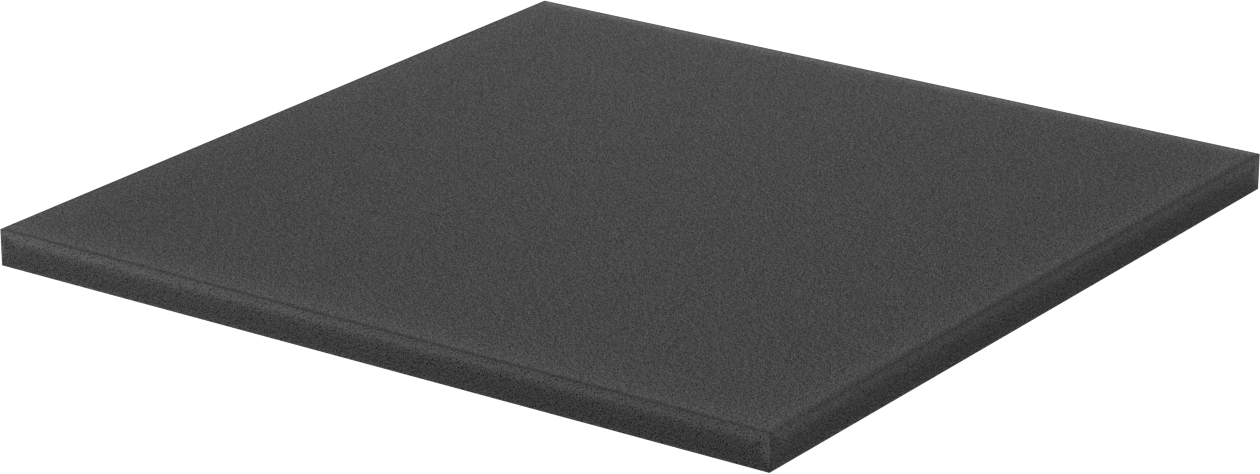 Statik Kontrol Kimyasal Dirençli Polietilen Köpük, İletken Levha, 12" x 12", 1/2" Kalınlık