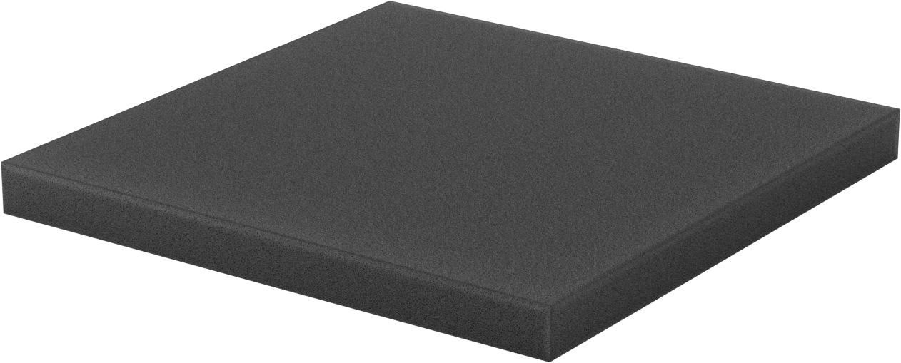 Statik Kontrol Kimyasal Dirençli Polietilen Köpük, İletken Levha, 12" x 12", 1" Kalınlık
