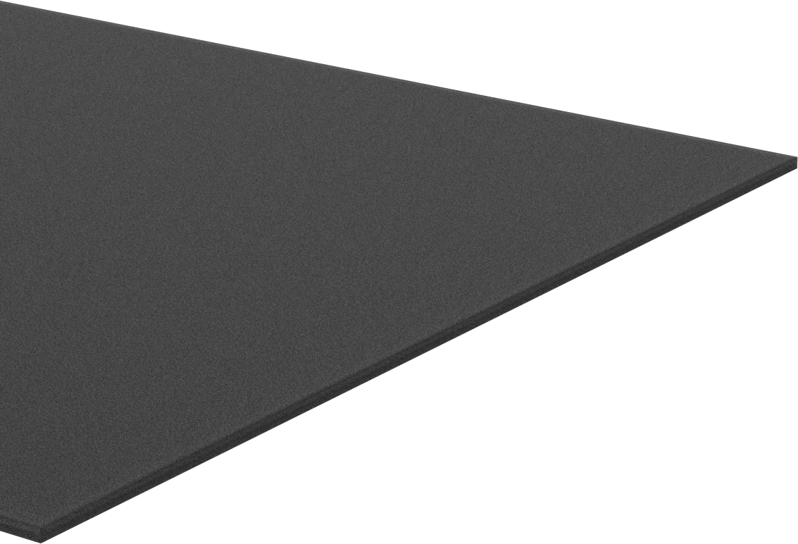 Statik Kontrol Kimyasal Dirençli Polietilen Köpük, İletken Levha, 12" x 48", 1/8" Kalınlık