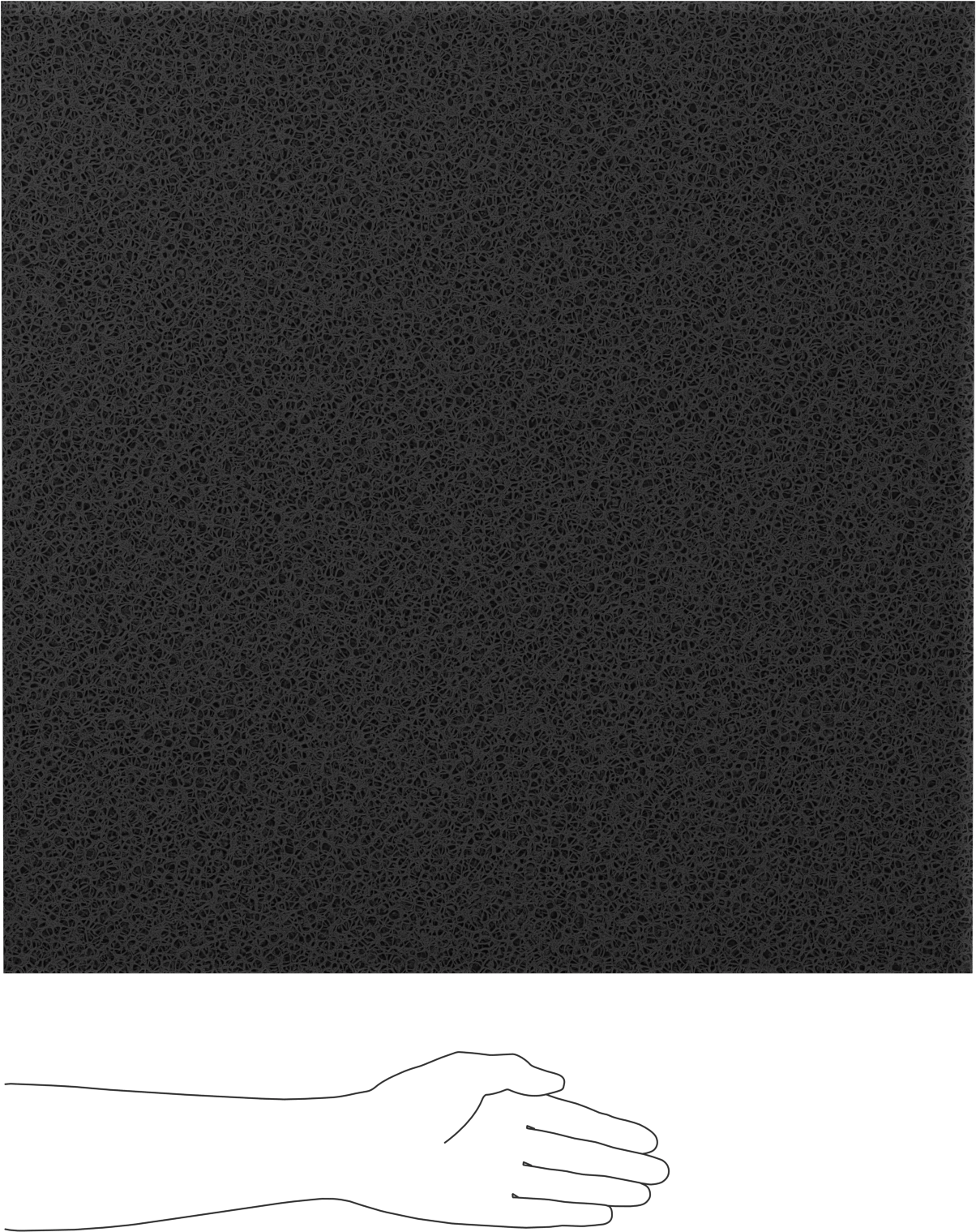 Statik Kontrol Poliüretan Köpük Levha, Kaba Doku, Süper Yastıklama, 1-1/2" Kalınlık, 24" x 24"