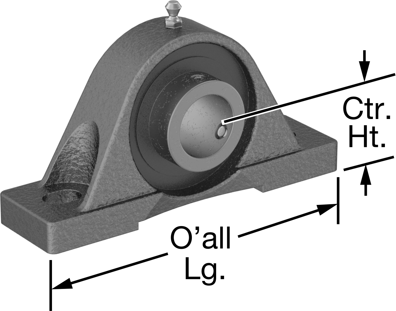 Yüksek Sıcaklık Montajlı Bilyalı Rulman, Sentetik Gres ile, 1/2" Mil Çapı için