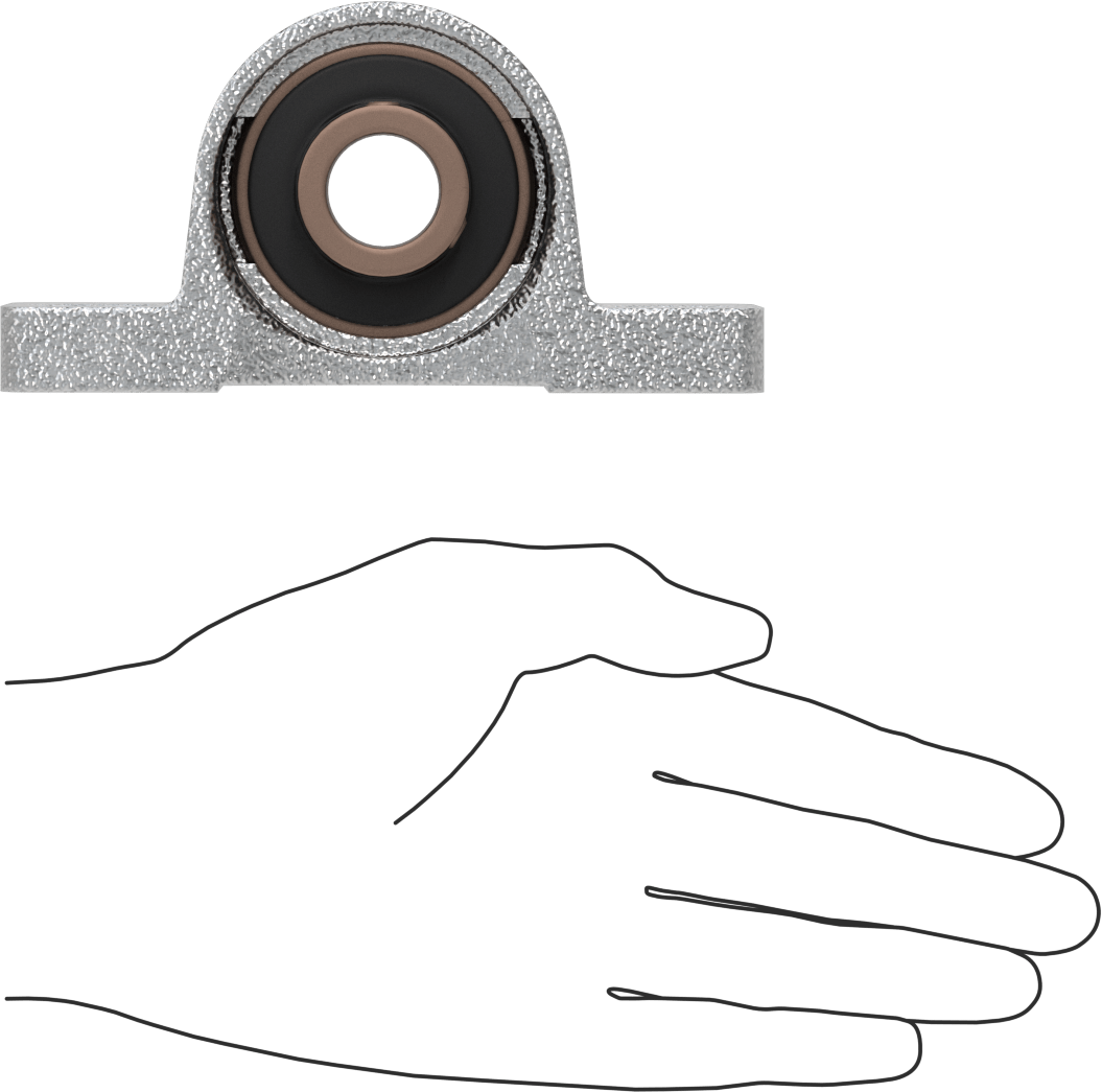 Yüksek Sıcaklık Montajlı Bilyalı Rulman, Grafitli, 3/4" Mil Çapı için