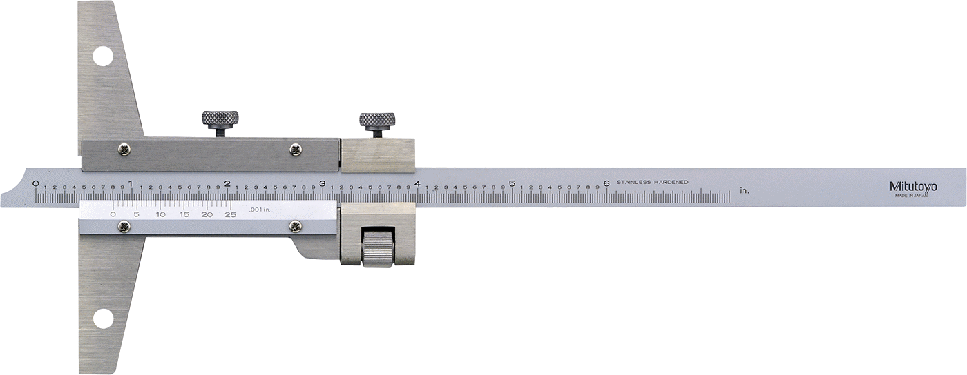 Mitutoyo Vernier Derinlik Ölçer, Model Numarası 527-111, 0“ ila 6” Ölçüm Aralığı