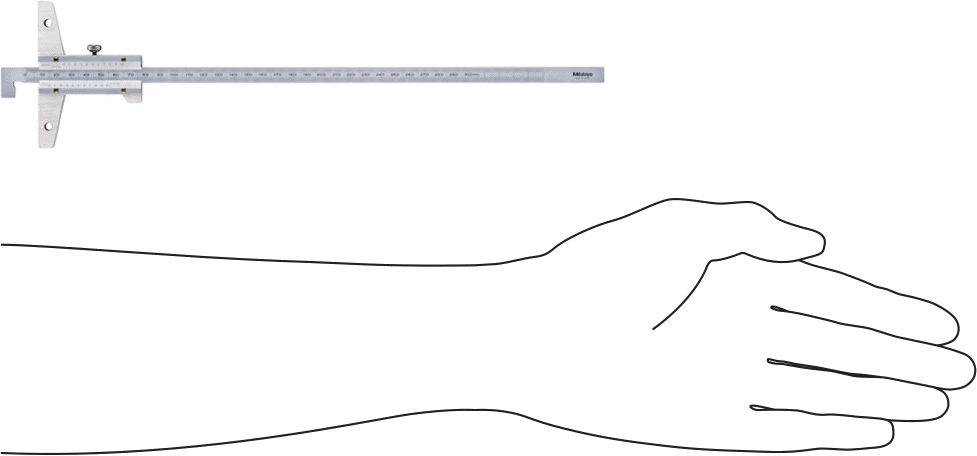Mitutoyo Vernier Derinlik Ölçer, Model Numarası 527-411, 0 mm ila 150 mm Ölçüm Aralığı