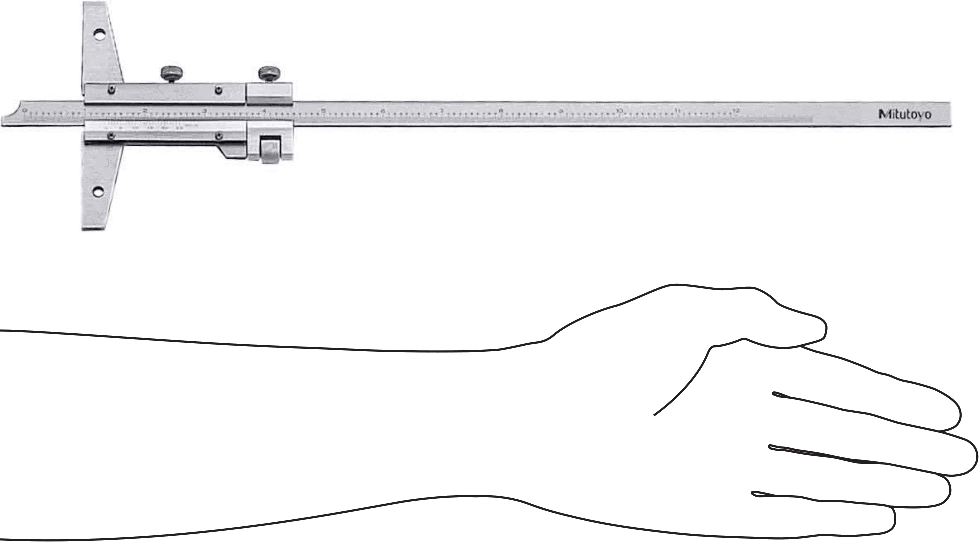Mitutoyo Vernier Derinlik Ölçer, Model Numarası 527-113, 0“ ila 12” Ölçüm Aralığı