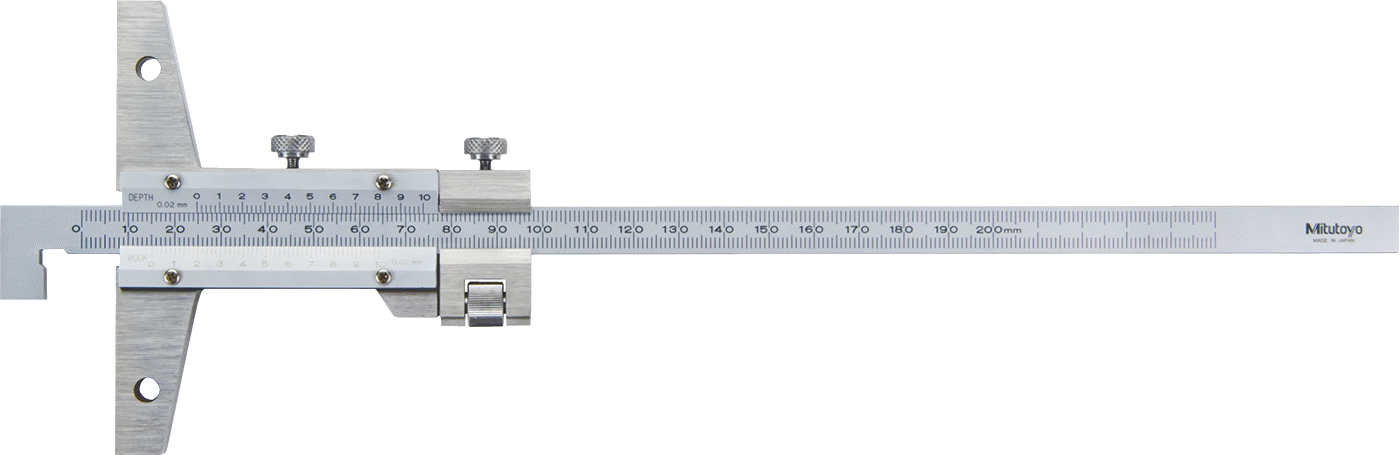 Mitutoyo Vernier Derinlik Ölçer, Model Numarası 527-412, 0 mm ila 200 mm Ölçüm Aralığı