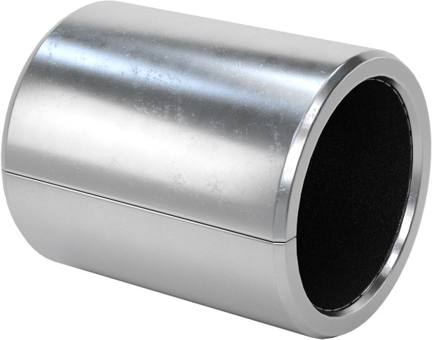 Kuru Çalışmalı Metal Takviyeli PTFE Kovanlı Rulman, Çelik Kabuk ile, Bronz Sırtlı, 8 mm Mil Çapı için, 12 mm Uzunluk