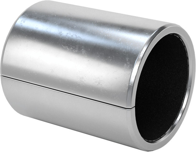 Kuru Çalışmalı Metal Takviyeli PTFE Kovanlı Rulman, Çelik Kabuk ile, Bronz Sırtlı, 10 mm Şaft Çapı için, 15 mm Uzunluk