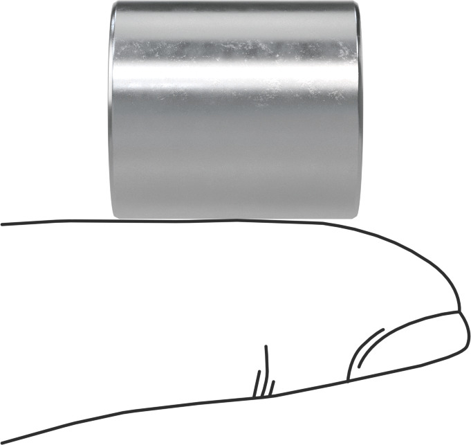 Kuru Çalışmalı Metal Takviyeli PTFE Kovanlı Rulman, Çelik Kabuk ile, Bronz Sırtlı, 16 mm Mil Çapı için, 20 mm Uzunluk