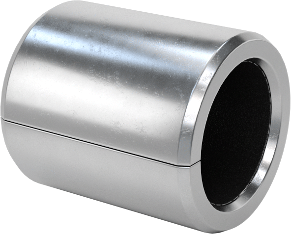 Kuru Çalışmalı Metal Takviyeli PTFE Kovanlı Rulman, Çelik Kabuk ile, Bronz Sırtlı, 5 mm Mil Çapı için, 8 mm Uzunluk
