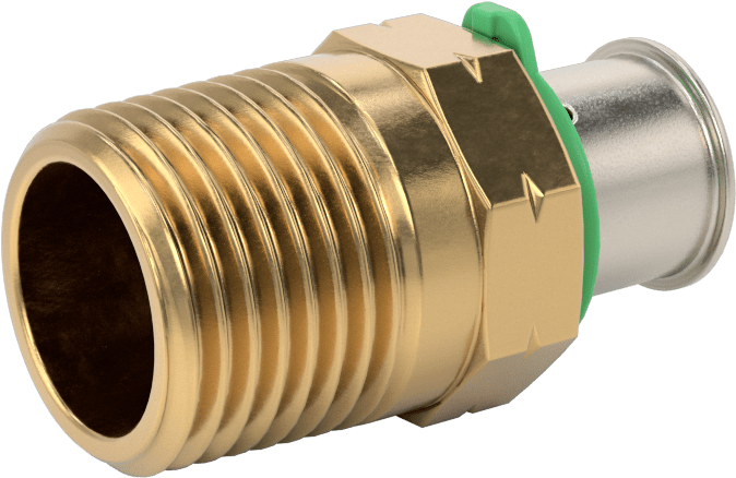 İçme Suyu için Presle Bağlanan Bağlantı Parçası, Adaptör, 3/8 Bakır Boru Boyutu Dişi x 1/2 NPT Erkek
