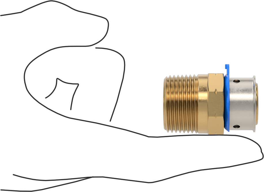 İçme Suyu için Presle Bağlanan Bağlantı Parçası, Adaptör, 3/4 Bakır Boru Boyutu Dişi x 3/4 NPT Erkek