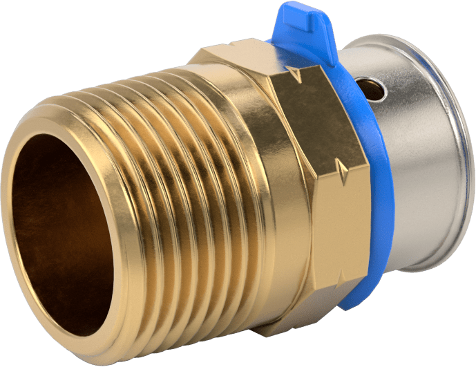 İçme Suyu için Presle Bağlanan Bağlantı Parçası, Adaptör, 3/4 Bakır Boru Boyutu Dişi x 3/4 NPT Erkek