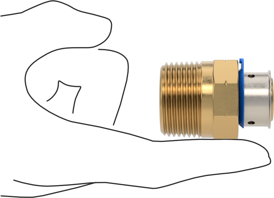 İçme Suyu için Presle Bağlanan Bağlantı Parçası, Adaptör, 3/4 Bakır Boru Boyutu Dişi x 1 NPT Erkek