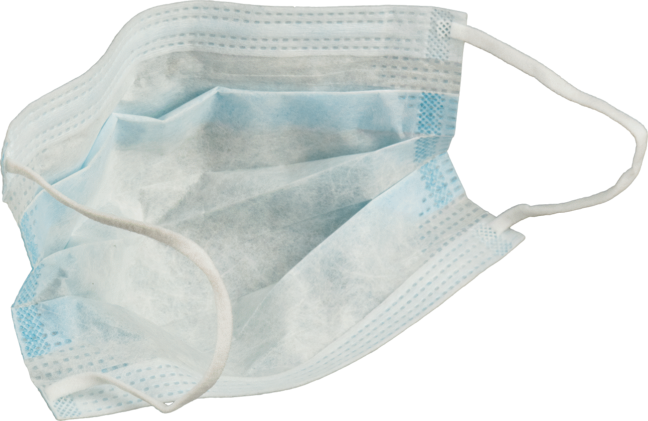 Temiz Oda Tek Kullanımlık Maskeler, Polyester Kumaş/Selüloz Karışımı, Kulak Kayışlı