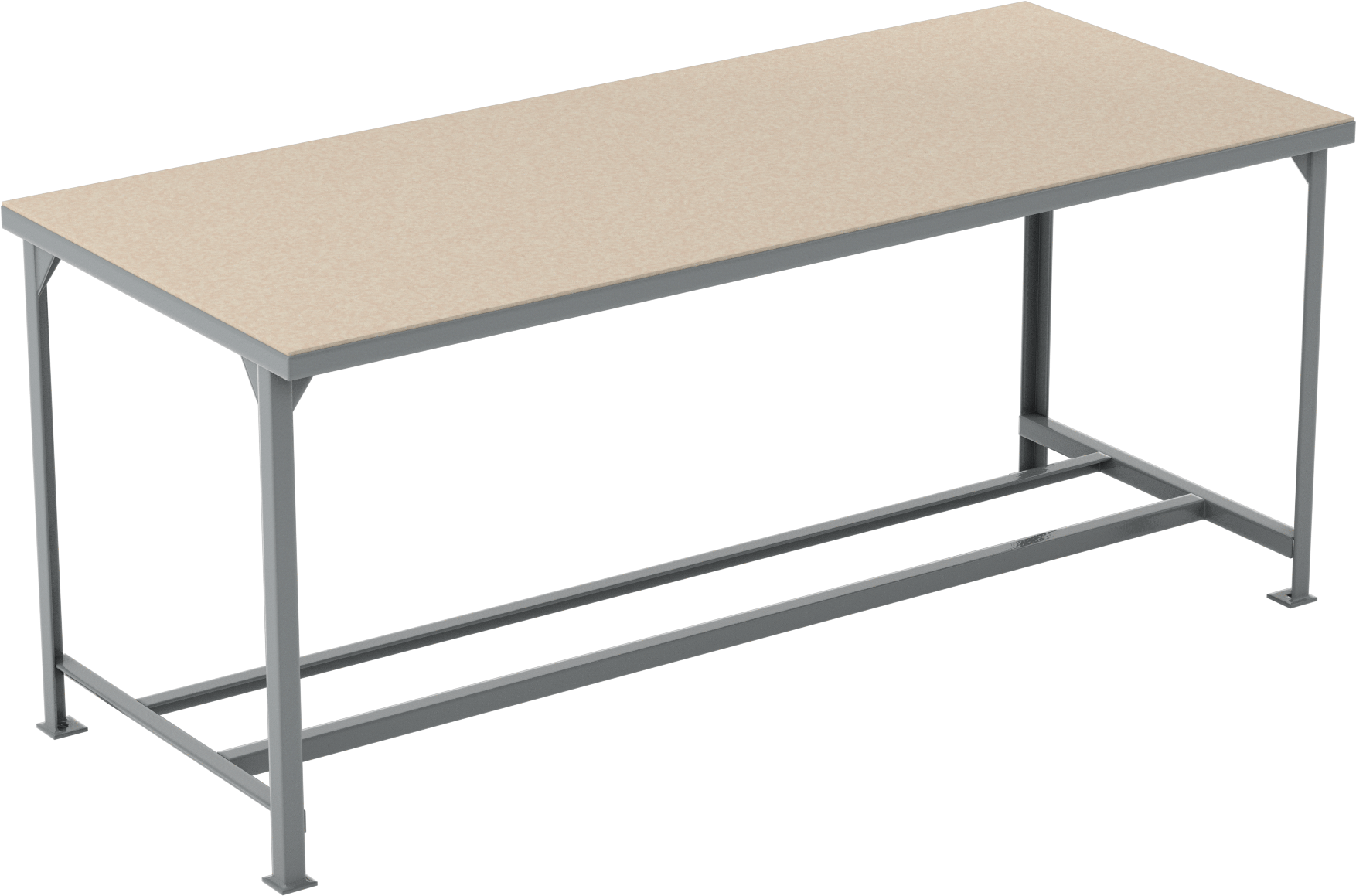 Ağır Hizmet Tipi Sabit Masa, Kompozit Ahşap Üst, 36“ Yükseklik x 84” Genişlik x 36" Derinlik