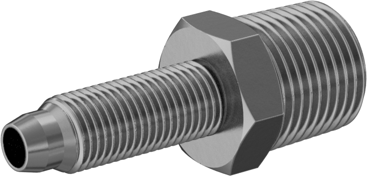 Hava ve Su için Vidalı Pirinç Hortum Bağlantı Elemanları, Dişli Erkek Hortum Bağlantısı, 1/4" ID, 3/8 NPTF Uç