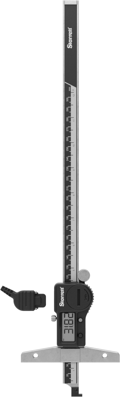 Starrett Elektronik Derinlik Ölçer, Model Numarası 3753B-12/300, 0“ ila 12” Ölçüm Aralığı