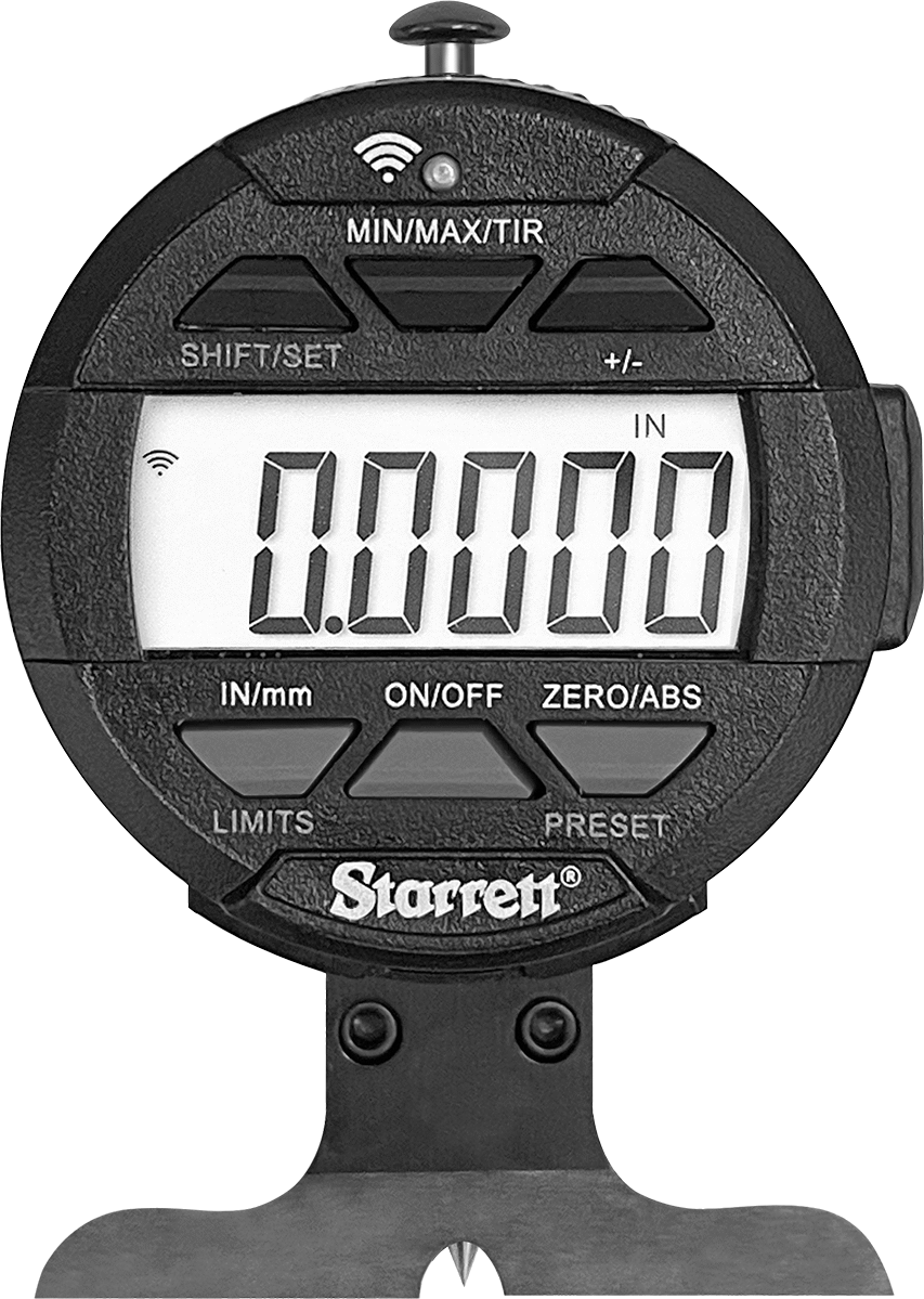Starrett Elektronik Derinlik Ölçer, Sığ Derinlikler için, Numara W643Jz, 0“ ila 0,125” Aralık