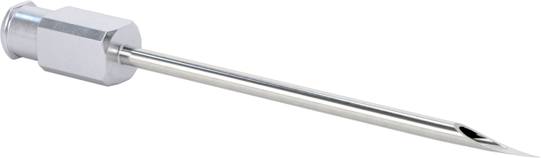 Yeniden Kullanılabilir Paslanmaz Çelik Düz Şırınga İğnesi, Luer Kilit Bağlantısı ve Keskin Eğimli Uç ile, 14 Gauge, 2" Uzunluk