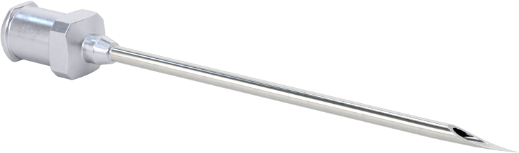 Yeniden Kullanılabilir Paslanmaz Çelik Düz Şırınga İğnesi, Luer Kilit Bağlantısı ve Keskin Eğimli Uç ile, 16 Gauge, 2" Uzunluk