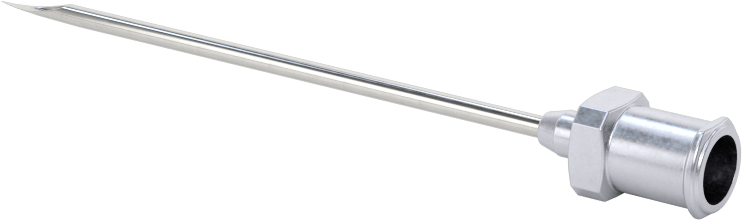 Yeniden Kullanılabilir Paslanmaz Çelik Düz Şırınga İğnesi, Luer Kilit Bağlantısı ve Keskin Eğimli Uç ile, 17 Gauge, 2" Uzunluk