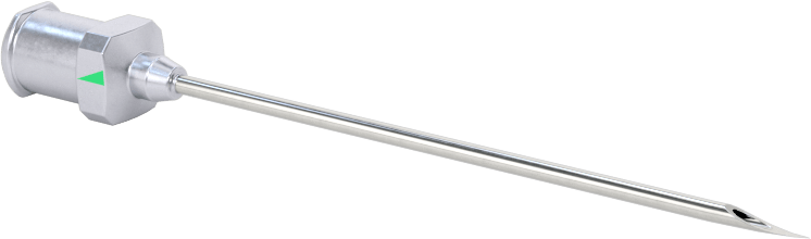 Yeniden Kullanılabilir Paslanmaz Çelik Düz Şırınga İğnesi, Luer Kilit Bağlantısı ve Keskin Eğimli Uç ile, 18 Gauge, 2" Uzunluk