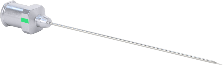 Yeniden Kullanılabilir Paslanmaz Çelik Düz Şırınga İğnesi, Luer Kilit Bağlantısı ve Keskin Eğimli Uç ile, 24 Gauge, 2" Uzunluk