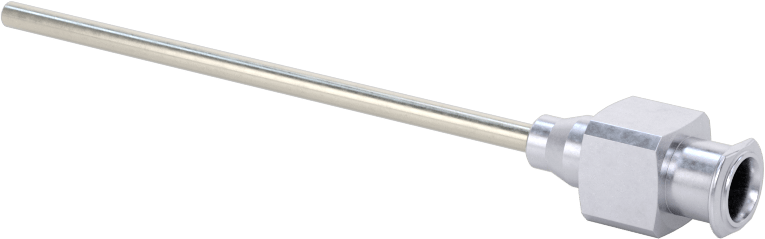 Yeniden Kullanılabilir Paslanmaz Çelik Düz Şırınga İğnesi, Luer Kilit Bağlantılı ve Künt Düz Uçlu, 14 Gauge, 2" Uzunluk