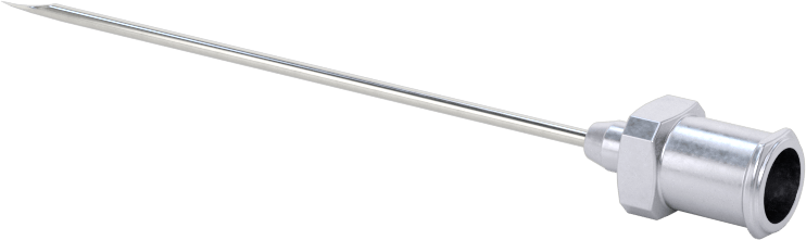 Yeniden Kullanılabilir Paslanmaz Çelik Düz Şırınga İğnesi, Luer Kilit Bağlantısı ve Keskin Eğimli Uç ile, 19 Gauge, 2" Uzunluk