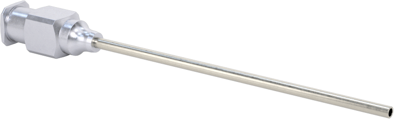 Yeniden Kullanılabilir Paslanmaz Çelik Düz Şırınga İğnesi, Luer Kilit Bağlantılı ve Künt Düz Uçlu, 16 Gauge, 2" Uzunluk