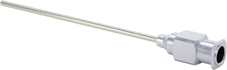 Yeniden Kullanılabilir Paslanmaz Çelik Düz Şırınga İğnesi, Luer Kilit Bağlantılı ve Künt Düz Uçlu, 17 Gauge, 2" Uzunluk