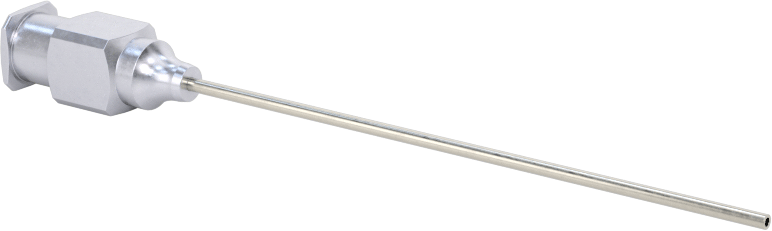 Yeniden Kullanılabilir Paslanmaz Çelik Düz Şırınga İğnesi, Luer Kilit Bağlantılı ve Künt Düz Uçlu, 19 Gauge, 2" Uzunluk