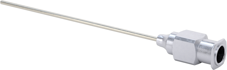 Yeniden Kullanılabilir Paslanmaz Çelik Düz Şırınga İğnesi, Luer Kilit Bağlantılı ve Künt Düz Uçlu, 19 Gauge, 2" Uzunluk
