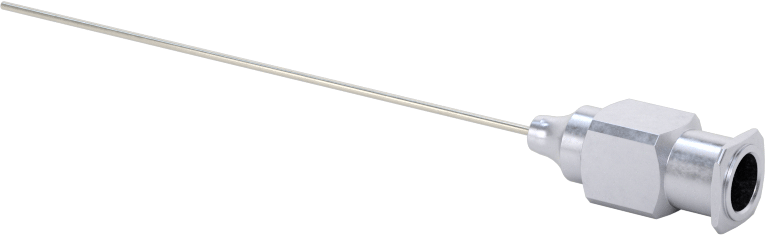 Yeniden Kullanılabilir Paslanmaz Çelik Düz Şırınga İğnesi, Luer Kilit Bağlantılı ve Künt Düz Uçlu, 23 Gauge, 2" Uzunluk