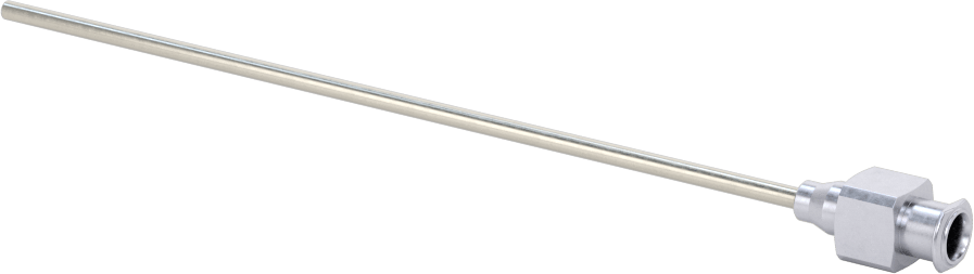 Yeniden Kullanılabilir Paslanmaz Çelik Düz Şırınga İğnesi, Luer Kilit Bağlantılı ve Künt Düz Uçlu, 14 Gauge, 4" Uzunluk