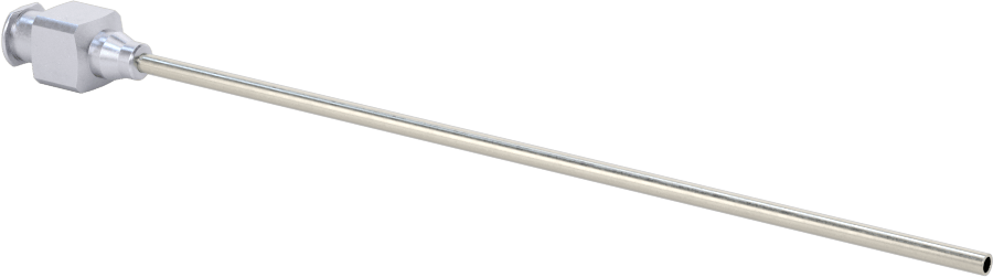 Yeniden Kullanılabilir Paslanmaz Çelik Düz Şırınga İğnesi, Luer Kilit Bağlantılı ve Künt Düz Uçlu, 14 Gauge, 4" Uzunluk