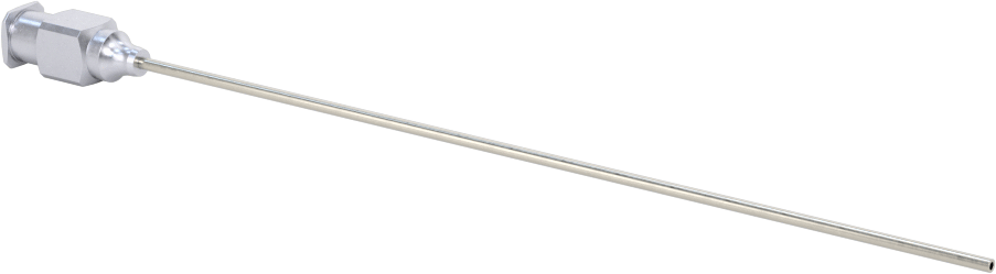 Yeniden Kullanılabilir Paslanmaz Çelik Düz Şırınga İğnesi, Luer Kilit Bağlantılı ve Künt Düz Uçlu, 18 Gauge, 4" Uzunluk