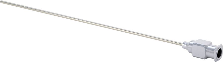 Yeniden Kullanılabilir Paslanmaz Çelik Düz Şırınga İğnesi, Luer Kilit Bağlantılı ve Künt Düz Uçlu, 18 Gauge, 4" Uzunluk