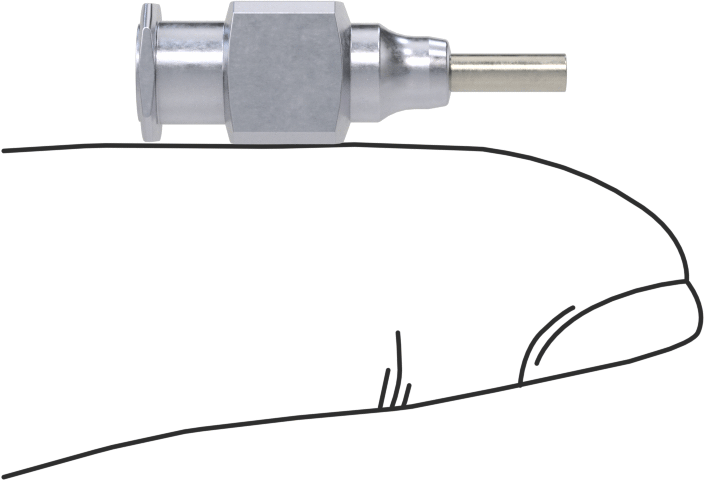 Yeniden Kullanılabilir Paslanmaz Çelik Düz Şırınga İğnesi, Luer Kilit Bağlantılı ve Künt Düz Uçlu, 14 Gauge, 1/4" Uzunluk