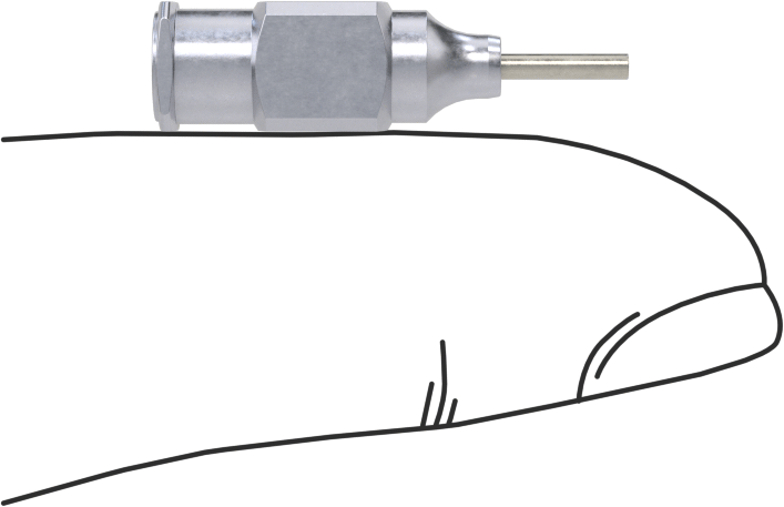 Yeniden Kullanılabilir Paslanmaz Çelik Düz Şırınga İğnesi, Luer Kilit Bağlantılı ve Künt Düz Uçlu, 18 Gauge, 1/4" Uzunluk