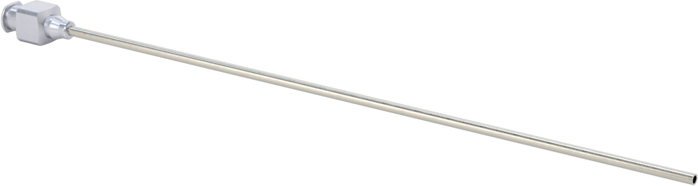 Yeniden Kullanılabilir Paslanmaz Çelik Düz Şırınga İğnesi, Luer Kilit Bağlantılı ve Künt Düz Uçlu, 14 Gauge, 6 inç Uzunluk