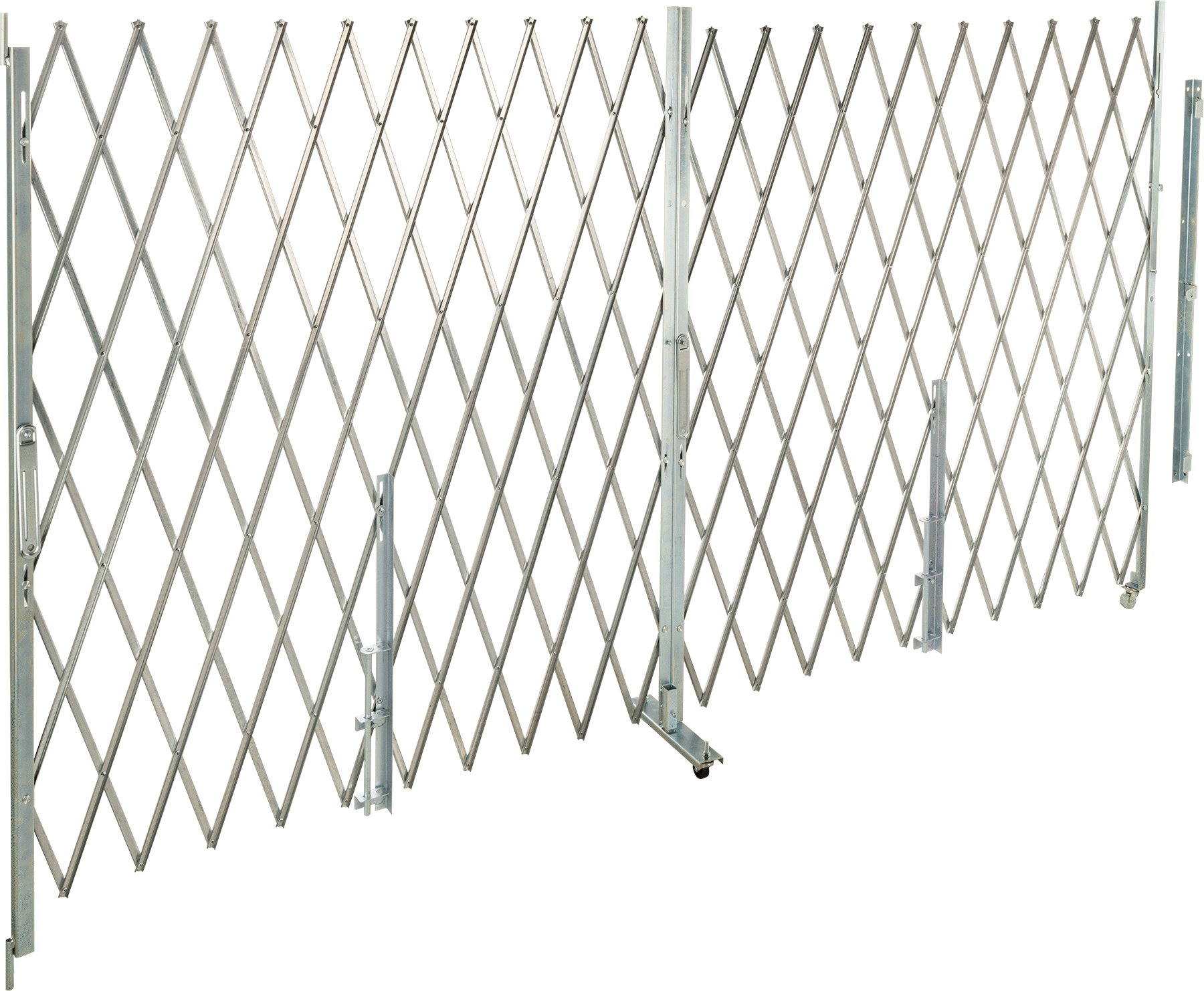 Katlanabilir Güvenlik Kapısı, 14 Gauge, 6-1/2'Katlanmış Yükseklik, 11'Maksimum Genişlik x 6' Yükseklik Genişletilmiş