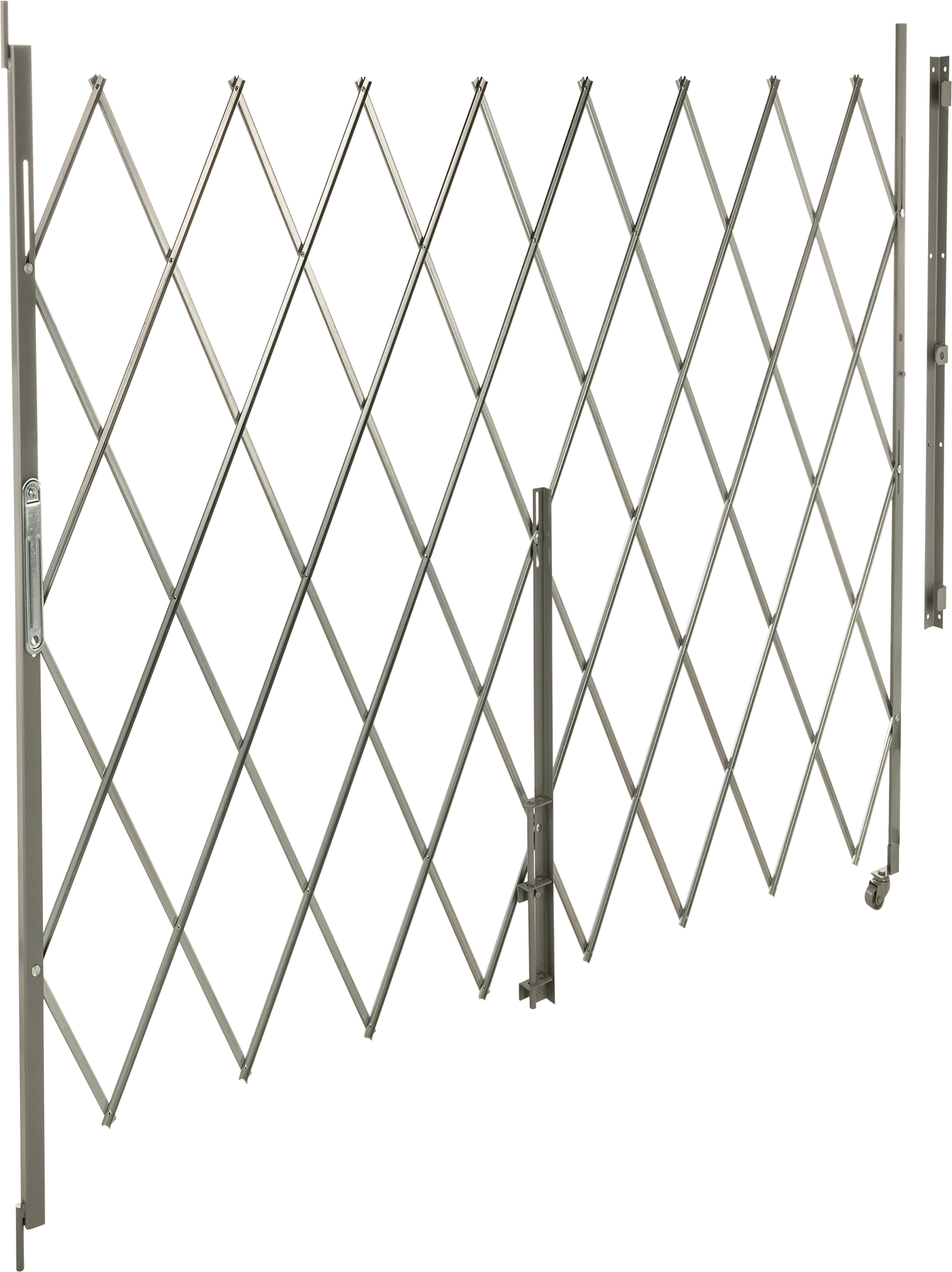 Katlanabilir Güvenlik Kapısı, 16 Gauge, 6-1/2'Katlanmış Yükseklik, 6' Maksimum Genişlik x 6' Yükseklik Genişletilmiş