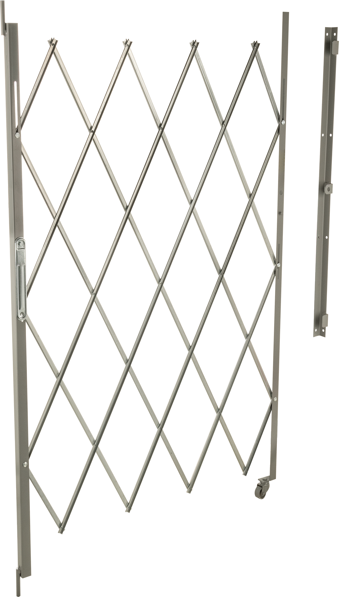 Katlanabilir Güvenlik Kapısı, 16 Gauge, 7-1/2 inç katlanmış yükseklik, 4' Maksimum Genişlik x 7' Yükseklik Genişletilmiş